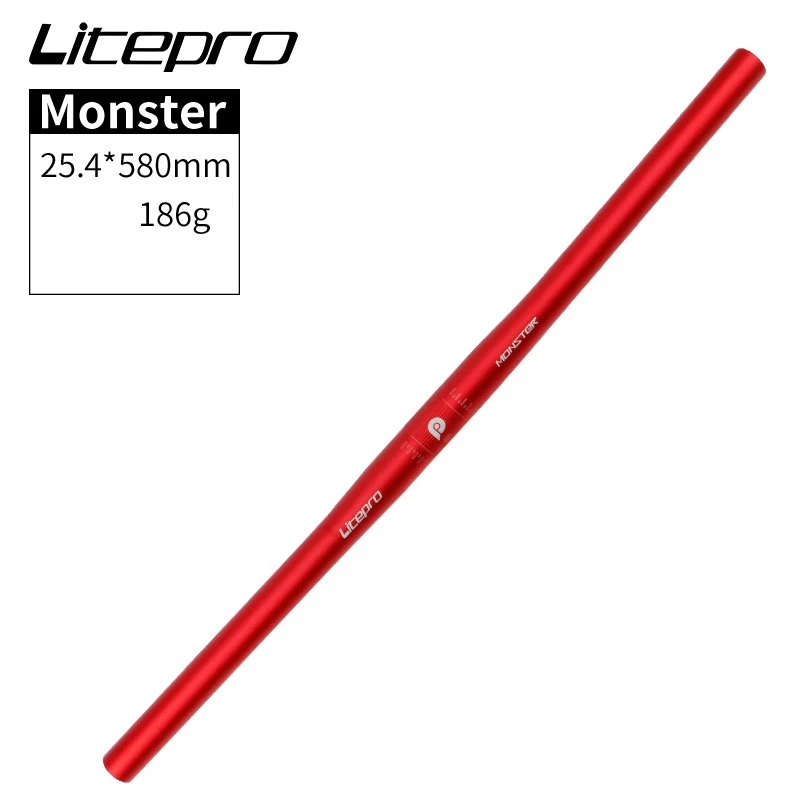 Litepro Monster Folding Bike Horizontal 25.4*540/580mm Aluminium Alloy Ultra Light Handlebars Bicycle Parts