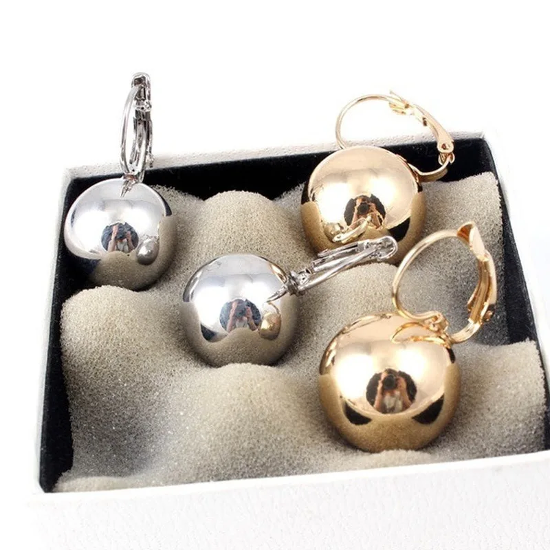 Smooth Ball-Shape Drop Dangle Earring for Women Creative White/Golden/Rosegold Pandent Earring Charming Female Ear 2024 New Hot