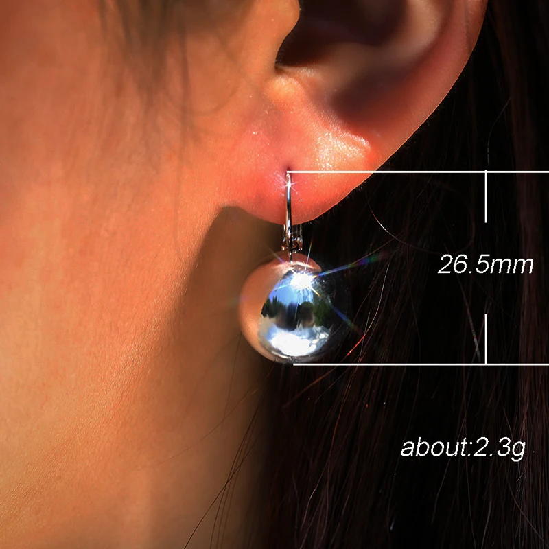 Smooth Ball-Shape Drop Dangle Earring for Women Creative White/Golden/Rosegold Pandent Earring Charming Female Ear 2024 New Hot