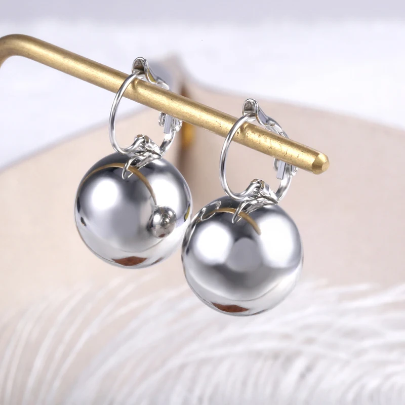 Smooth Ball-Shape Drop Dangle Earring for Women Creative White/Golden/Rosegold Pandent Earring Charming Female Ear 2024 New Hot