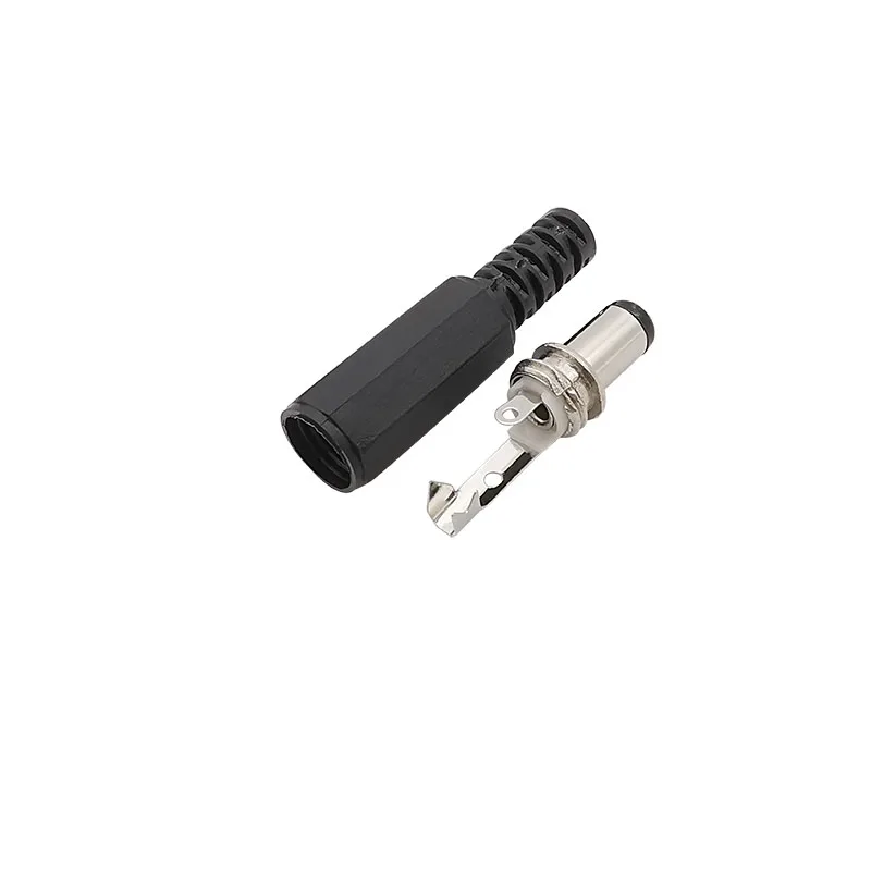 10Pcs/lot DC Power Male Plug 5.5mm x 2.1mm Connector Soldering Type DIY Electrical Wire DC Power Plug Jack Adapter 5.5x2.1mm
