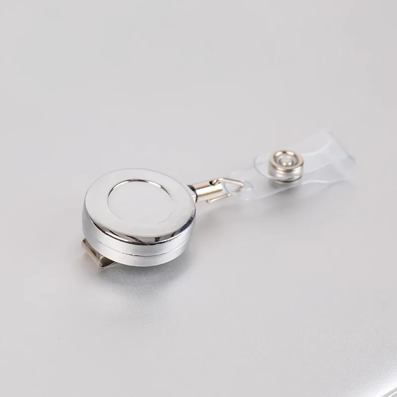 1 Pcs Aluminum Alloy Card Cover Case Bank Business Work Card Holder with ABS Retractable Badge Reel Credit ID Card Badge Bag