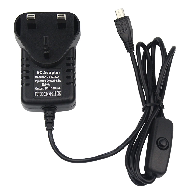 5V 3A Raspberry Pi 3 Model B+ Power Supply Micro USB Port Power Adapter AC Switch EU UK AU US Plug Charger for Raspberry Pi 3B