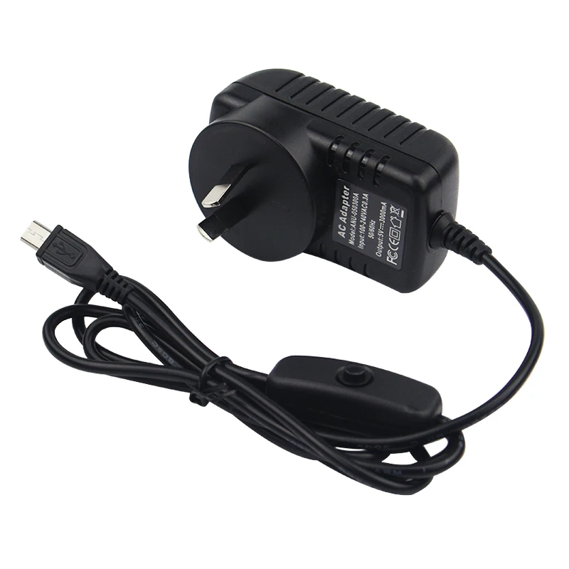 5V 3A Raspberry Pi 3 Model B+ Power Supply Micro USB Port Power Adapter AC Switch EU UK AU US Plug Charger for Raspberry Pi 3B