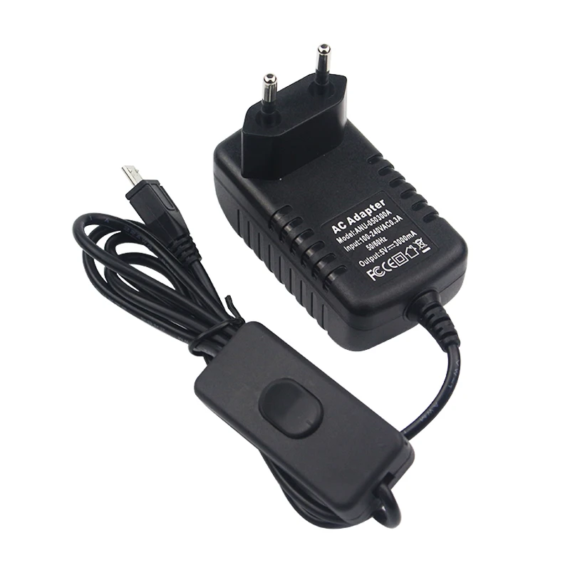 5V 3A Raspberry Pi 3 Model B+ Power Supply Micro USB Port Power Adapter AC Switch EU UK AU US Plug Charger for Raspberry Pi 3B