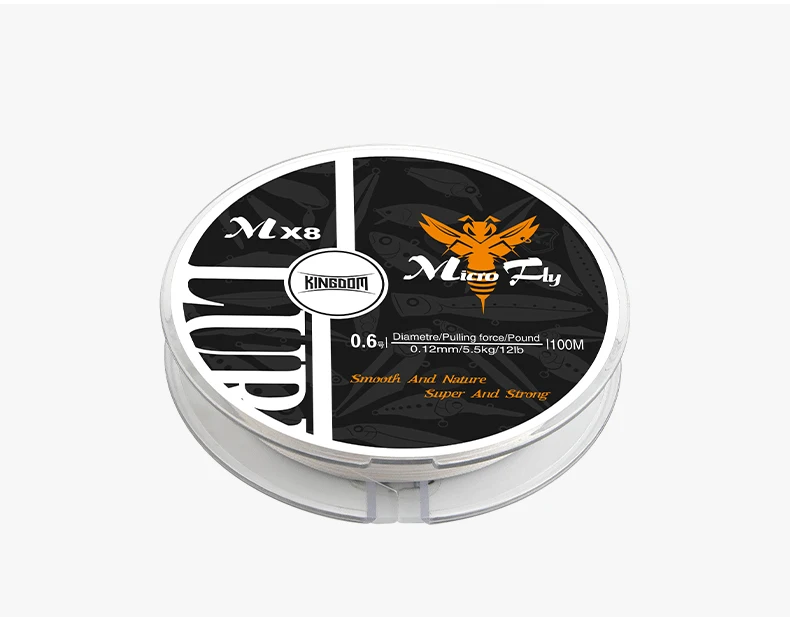 Kingdom Micro Fly THINNER Fishing Lines 100m 4 Strands Braided PE Japan Monofilament Set Leader Line for Carp Fishing Wire