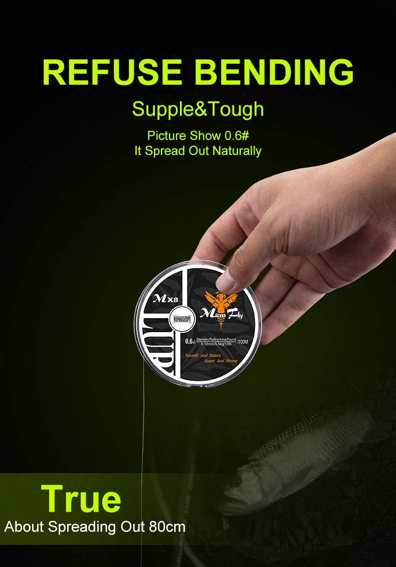 Kingdom Micro Fly THINNER Fishing Lines 100m 4 Strands Braided PE Japan Monofilament Set Leader Line for Carp Fishing Wire
