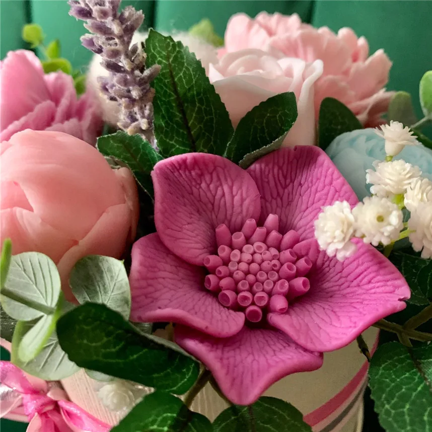 GreatMold 3D Pretty Flower Rose Silicone Mold Bouquet of Roses Soap Molds Epoxy Resin Mold Clay Chocolate Scented Candle Mould