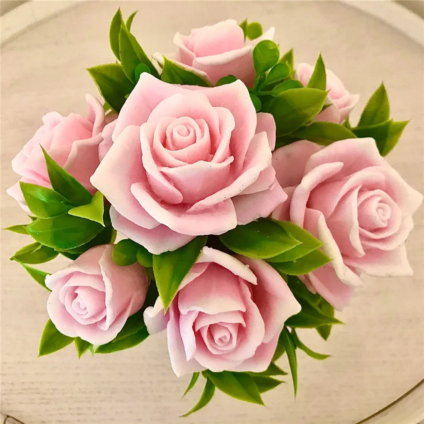 GreatMold 3D Pretty Flower Rose Silicone Mold Bouquet of Roses Soap Molds Epoxy Resin Mold Clay Chocolate Scented Candle Mould
