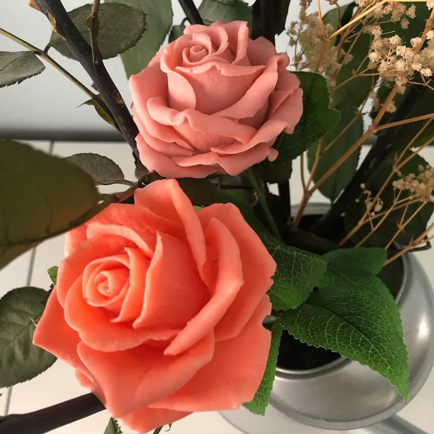 GreatMold 3D Pretty Flower Rose Silicone Mold Bouquet of Roses Soap Molds Epoxy Resin Mold Clay Chocolate Scented Candle Mould