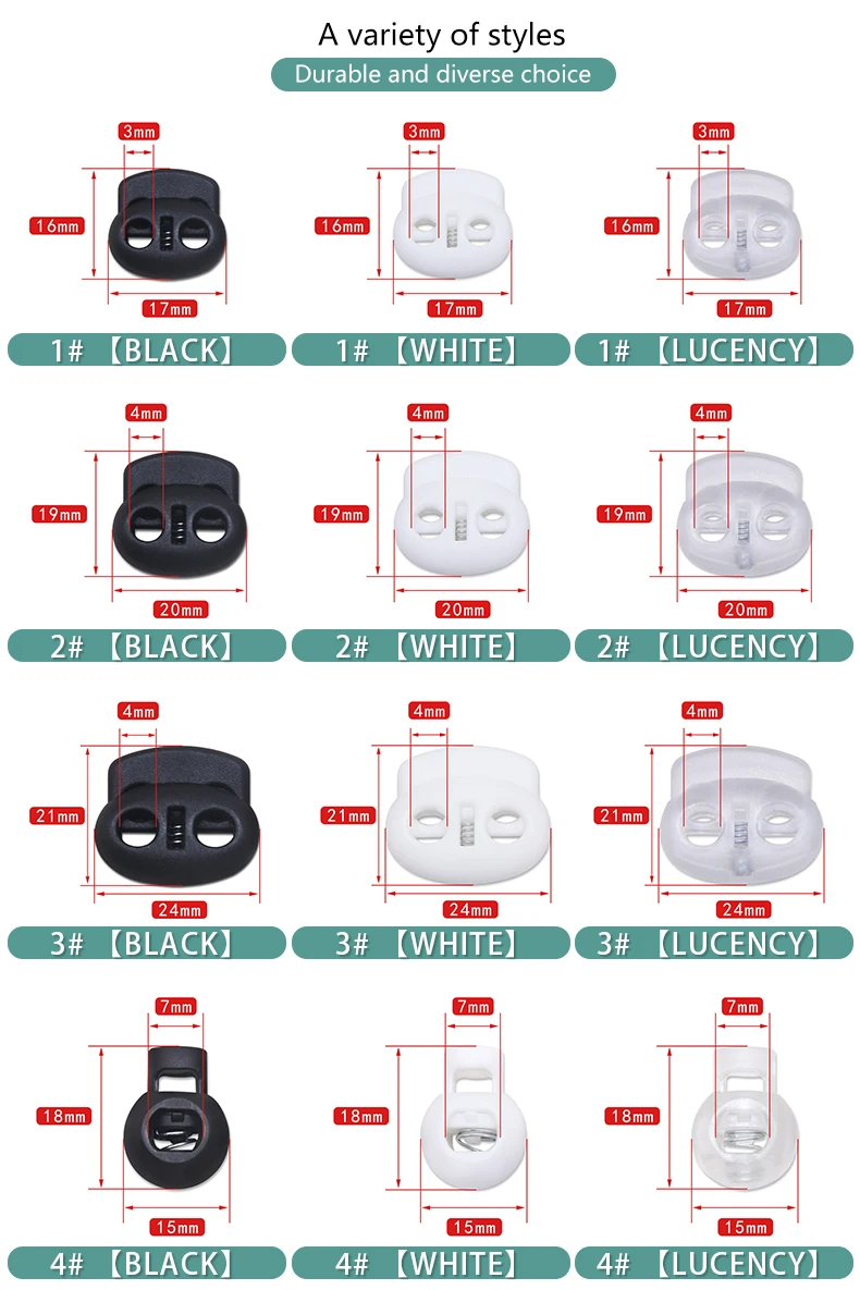 New 10pcs Cord Lock Plastic Stopper Cord Ends Toggles Clip Buckle Button Black Frost Shoelace Sportswear DIY Bag Accessory