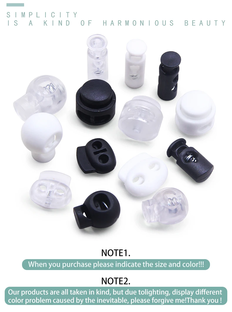 New 10pcs Cord Lock Plastic Stopper Cord Ends Toggles Clip Buckle Button Black Frost Shoelace Sportswear DIY Bag Accessory