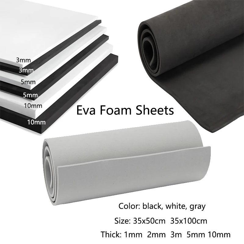 Black, White Eva Foam Sheets, Craft Eva Sheets, Easy to Cut, Punch Sheet, Handmade Patelay Material