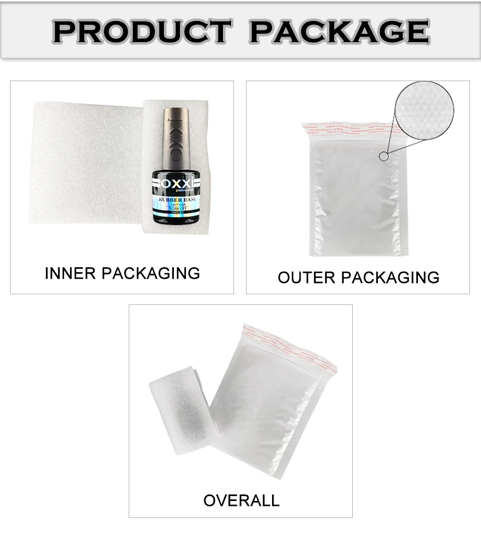 OXXI Semi-permanent Rubber Base for Gel Varnish 8ml Thick Base and Top Coat for Gel Polish Manicure Permanent Enamel Hybrid Nail