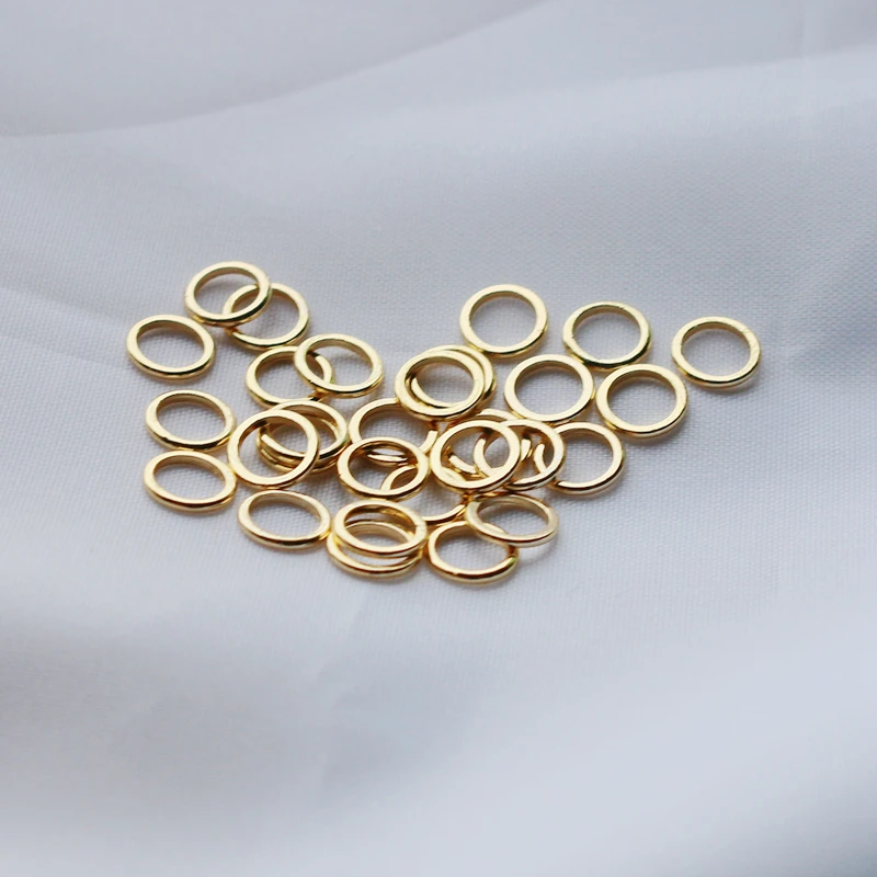 20PCS 14K Gold  Plated Brass Closed Rings 4MM 5MM 6MM Jewelry Accessories Making Supplies