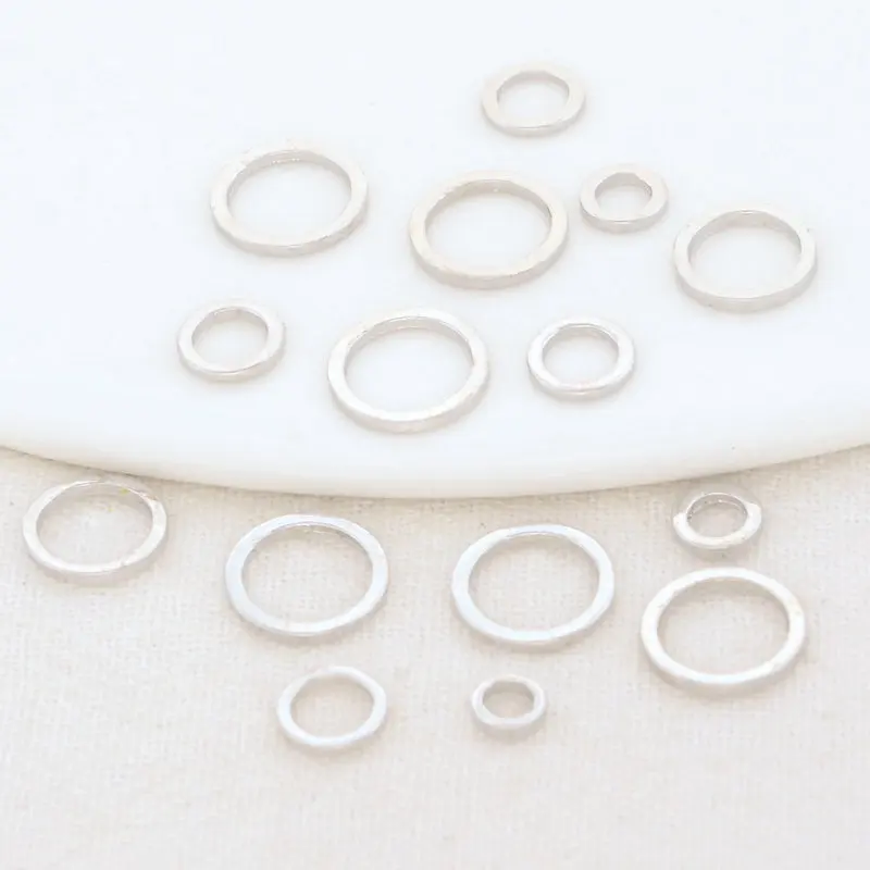 20PCS 14K Gold  Plated Brass Closed Rings 4MM 5MM 6MM Jewelry Accessories Making Supplies