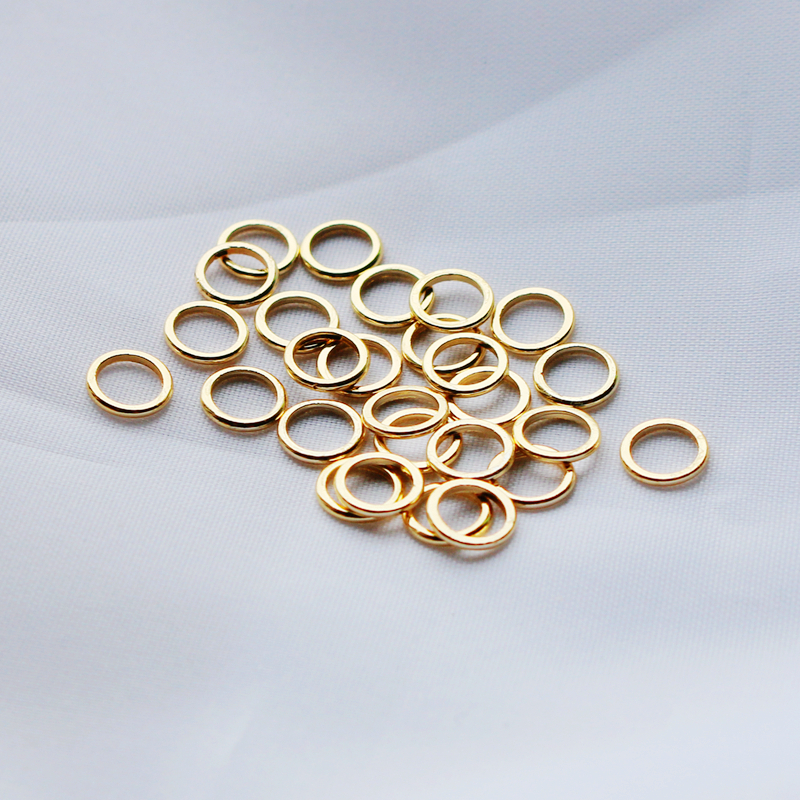 20PCS 14K Gold  Plated Brass Closed Rings 4MM 5MM 6MM Jewelry Accessories Making Supplies