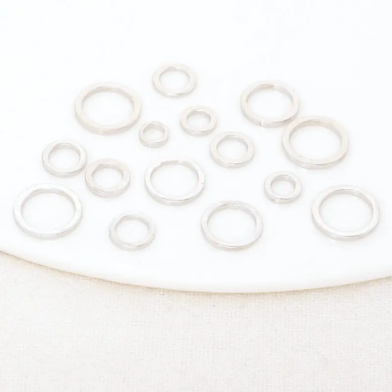 20PCS 14K Gold  Plated Brass Closed Rings 4MM 5MM 6MM Jewelry Accessories Making Supplies