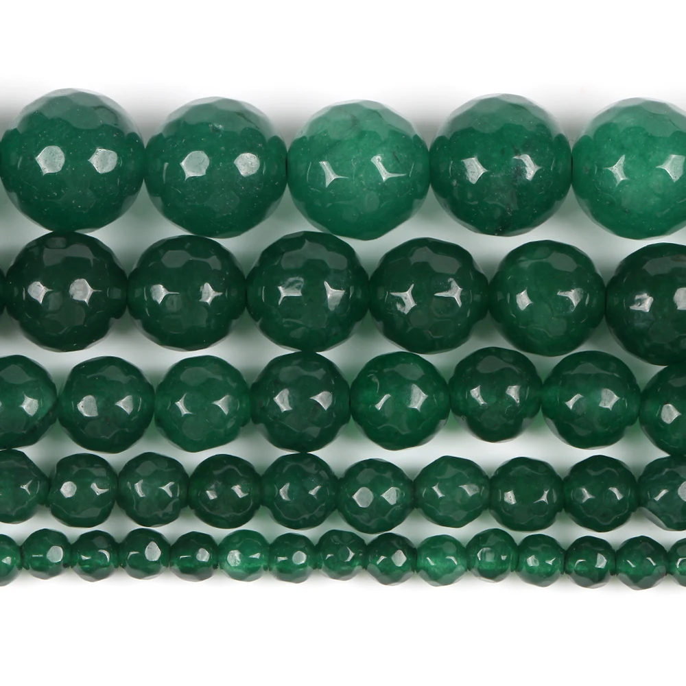 Natural Green Treasure Emeralds Jades Stone Round Loose Beads For Jewelry Making 4/6/8/10/12mm DIY Bracelet Necklace