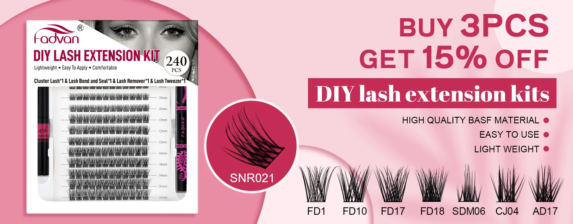 Fadvan Ellipse Flat Eyelash 0.15/0.20 Silk Classic Individual Lashes Extension Natural Faux Mink Eyelashes Wire Matte Black