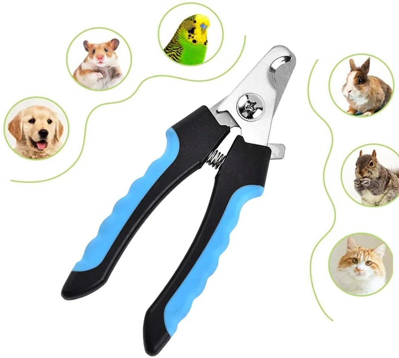 Professional Pet Nail Clipper with Safety Guard Stainless Steel Scissors Cat Dog for Claw Care Grooming Supplies Size Fits