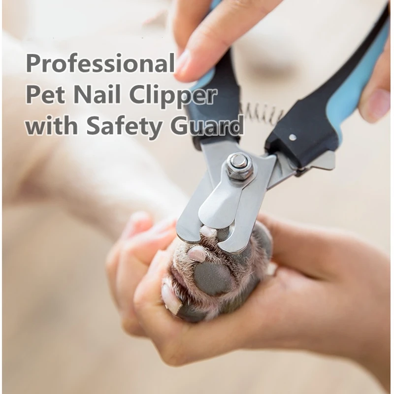 Professional Pet Nail Clipper with Safety Guard Stainless Steel Scissors Cat Dog for Claw Care Grooming Supplies Size Fits