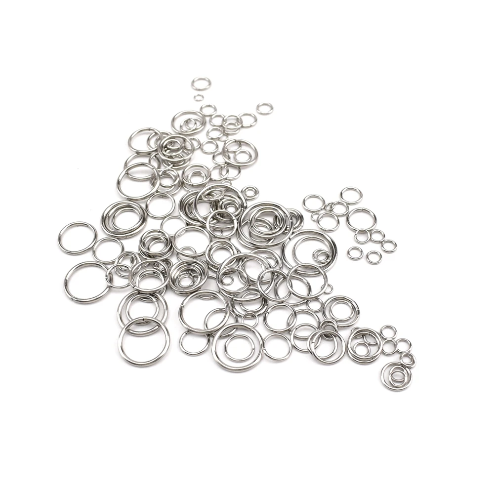 50-200Pcs 3-14mm Stainless Steel Accessories Open Jump Rings For Jewelry Making Connectors Split Ring Findings Supplies