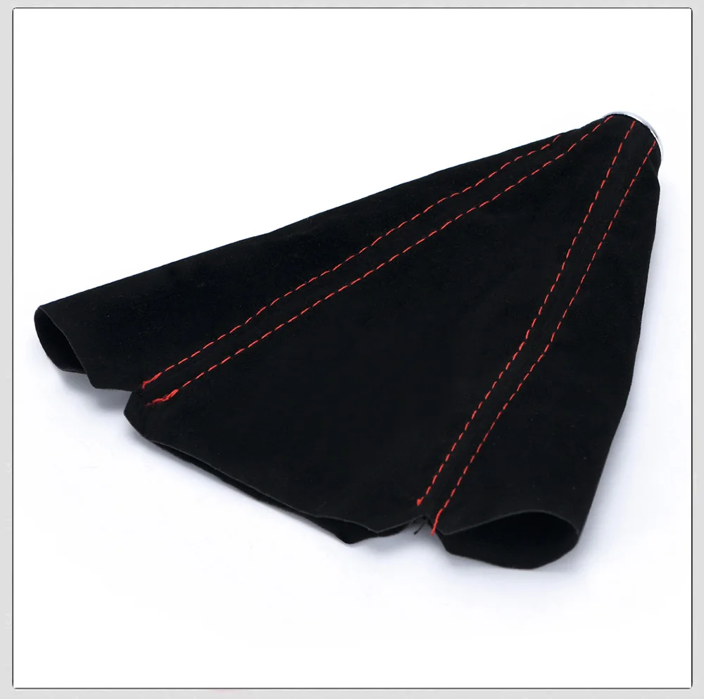 16mm Universal Suede Leather Car Gear Shift Collars Carbon Fiber Auto Car Manual Stick Shifter Knob Gear Shift Boot Cover Gaiter