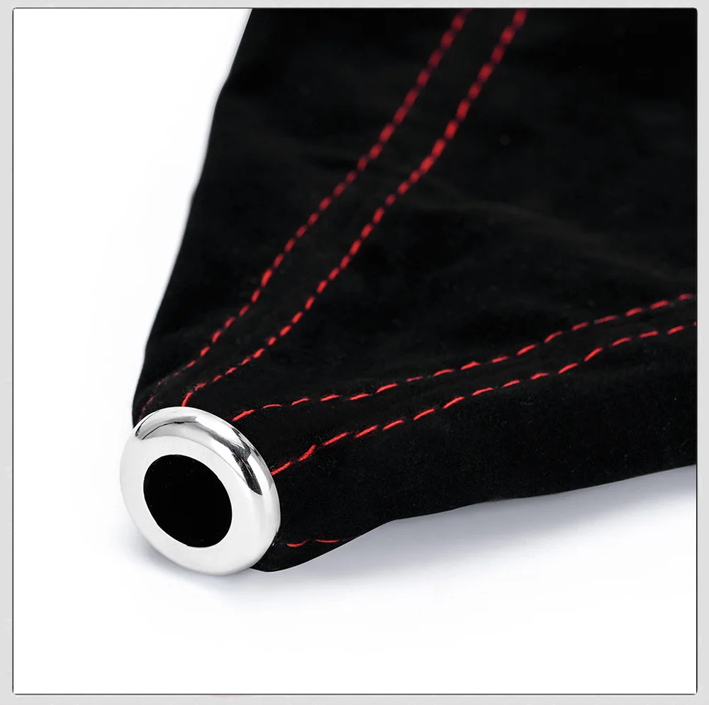 16mm Universal Suede Leather Car Gear Shift Collars Carbon Fiber Auto Car Manual Stick Shifter Knob Gear Shift Boot Cover Gaiter
