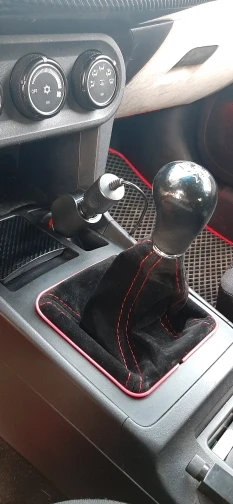 16mm Universal Suede Leather Car Gear Shift Collars Carbon Fiber Auto Car Manual Stick Shifter Knob Gear Shift Boot Cover Gaiter