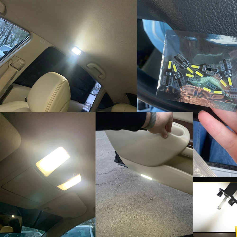 AUXITO 10Pcs Car Interior Light T10 168 2825 194 LED Bulb 6000k White W5W LED Auto Lamp 12V For Toyota Corolla 150 Camry 40 CHR
