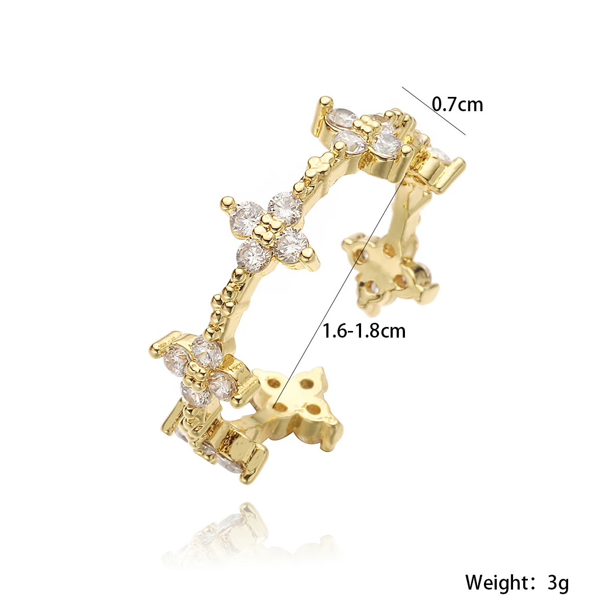 2026 New Fashion Hollow Design Star Charm Ring For Women Girl Gold Color Copper Party Ring Femme Bijoux Dropshipping
