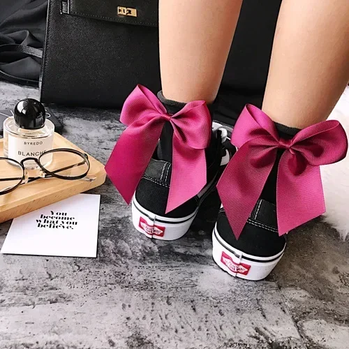 Fashion Cute Bow Short Socks Women Harajuku Ankle Cotten Socks Autumn Summer Hipster Ankle Funny Socks Female Top Quality