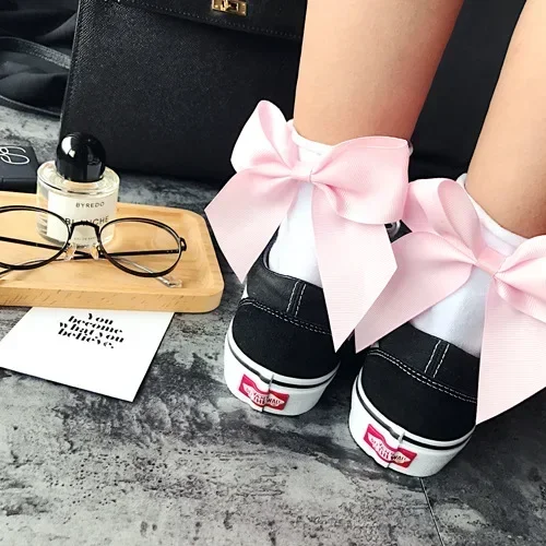Fashion Cute Bow Short Socks Women Harajuku Ankle Cotten Socks Autumn Summer Hipster Ankle Funny Socks Female Top Quality