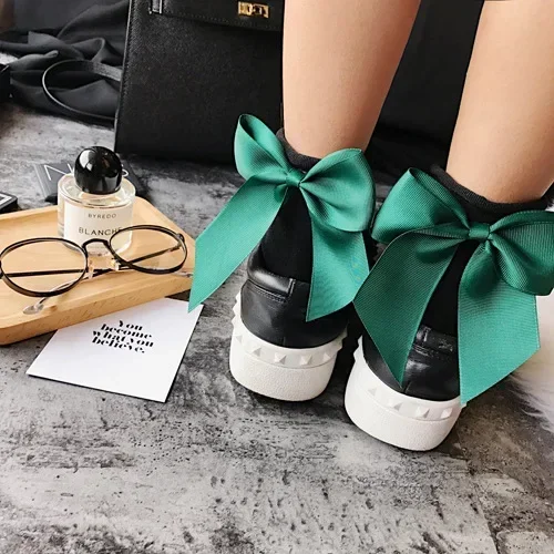 Fashion Cute Bow Short Socks Women Harajuku Ankle Cotten Socks Autumn Summer Hipster Ankle Funny Socks Female Top Quality