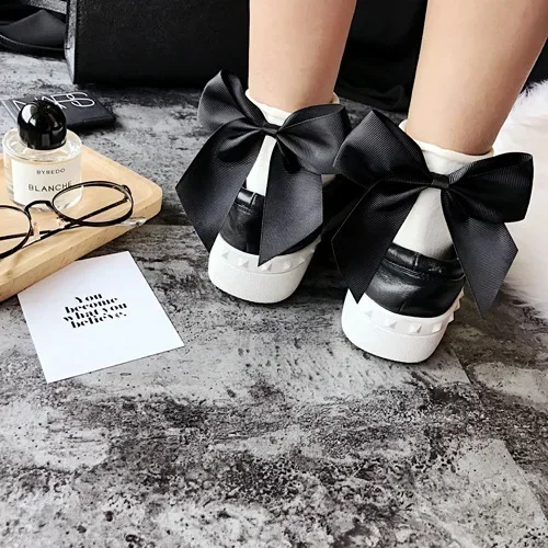 Fashion Cute Bow Short Socks Women Harajuku Ankle Cotten Socks Autumn Summer Hipster Ankle Funny Socks Female Top Quality