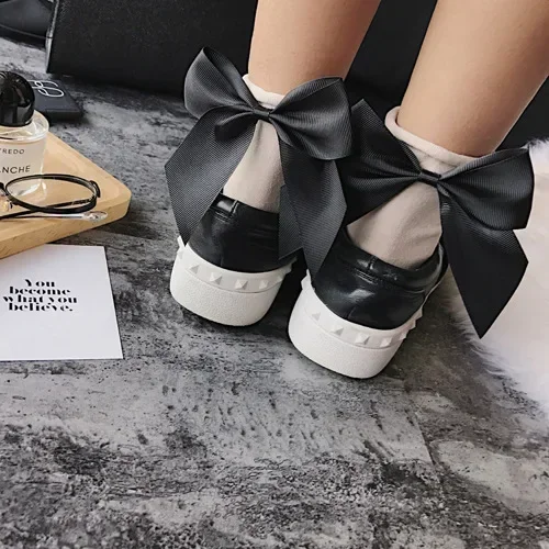 Fashion Cute Bow Short Socks Women Harajuku Ankle Cotten Socks Autumn Summer Hipster Ankle Funny Socks Female Top Quality