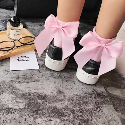 Fashion Cute Bow Short Socks Women Harajuku Ankle Cotten Socks Autumn Summer Hipster Ankle Funny Socks Female Top Quality