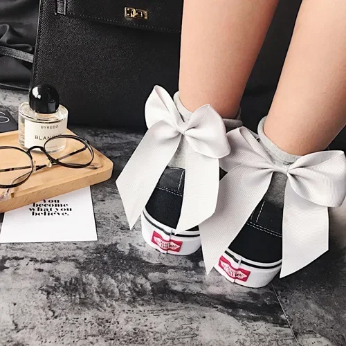 Fashion Cute Bow Short Socks Women Harajuku Ankle Cotten Socks Autumn Summer Hipster Ankle Funny Socks Female Top Quality