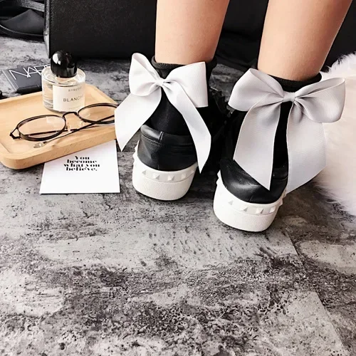 Fashion Cute Bow Short Socks Women Harajuku Ankle Cotten Socks Autumn Summer Hipster Ankle Funny Socks Female Top Quality