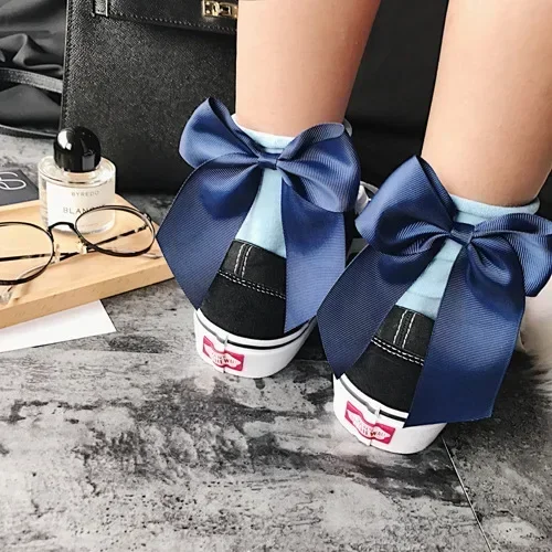 Fashion Cute Bow Short Socks Women Harajuku Ankle Cotten Socks Autumn Summer Hipster Ankle Funny Socks Female Top Quality