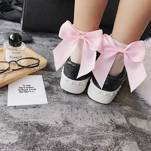 Fashion Cute Bow Short Socks Women Harajuku Ankle Cotten Socks Autumn Summer Hipster Ankle Funny Socks Female Top Quality