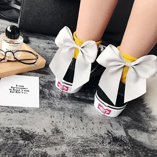 Fashion Cute Bow Short Socks Women Harajuku Ankle Cotten Socks Autumn Summer Hipster Ankle Funny Socks Female Top Quality
