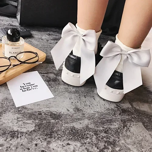 Fashion Cute Bow Short Socks Women Harajuku Ankle Cotten Socks Autumn Summer Hipster Ankle Funny Socks Female Top Quality