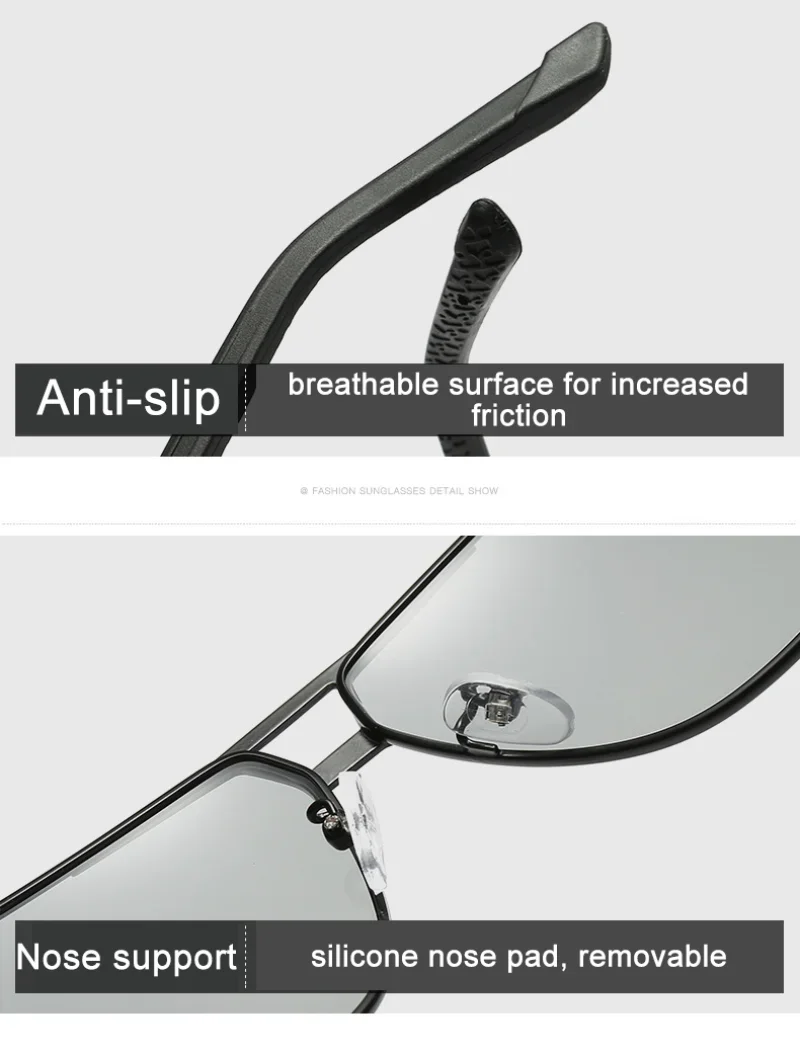 Men Driving Chameleon Sun Glasses for Day and Night Dual-use Male Color Change Lens Vision Polarized Photochromic Sunglasses