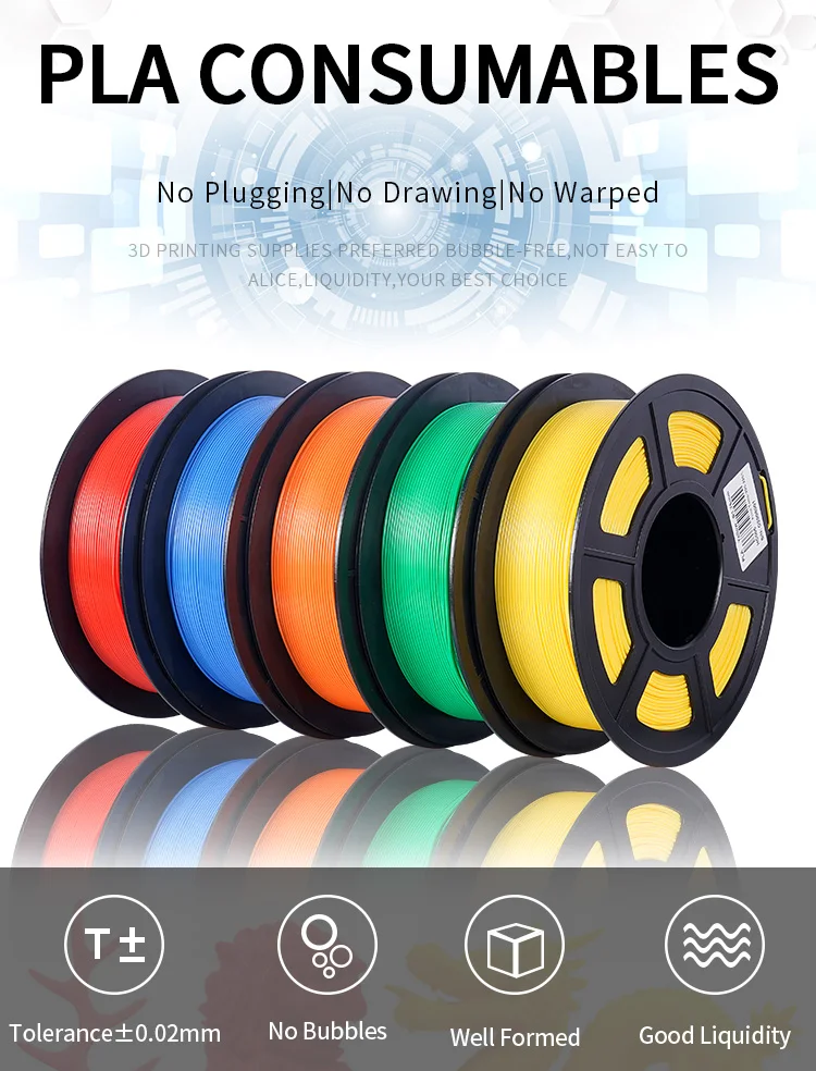 KINGROON 10KG PLA Filament PETG 3D Filament 1.75mm For 3D Printer Filament Bundle Mixed Colors FDM Printing Material Fast Ship