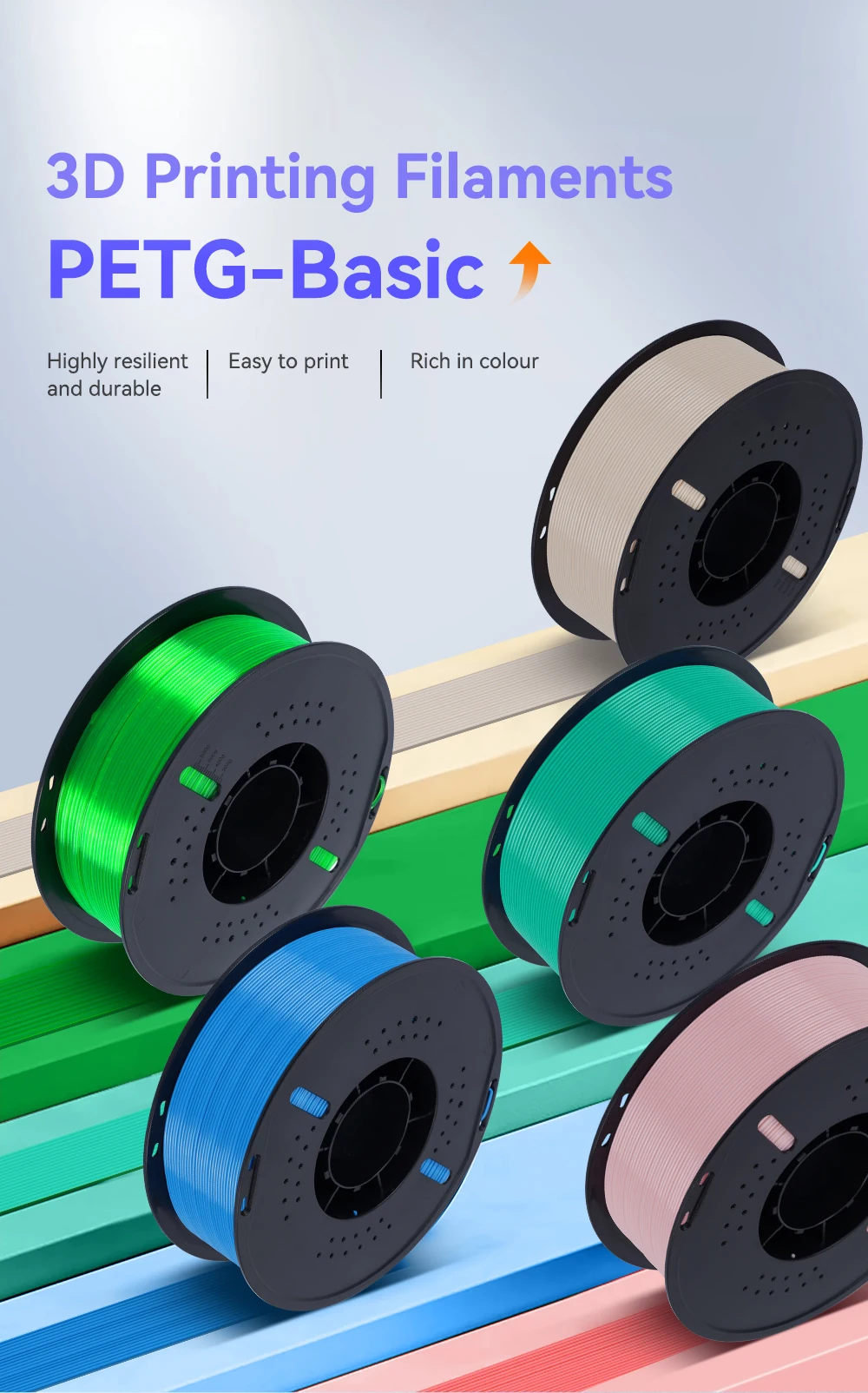 KINGROON 10KG PLA Filament PETG 3D Filament 1.75mm For 3D Printer Filament Bundle Mixed Colors FDM Printing Material Fast Ship
