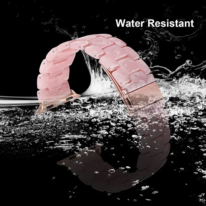 Luxury Resin strap for Apple Watch Ultra 2 Band 49mm 45mm 41mm 40mm 44mm 38mm 42mm Link bracelet iwatch series 9 7 8 6 se 5 4 3