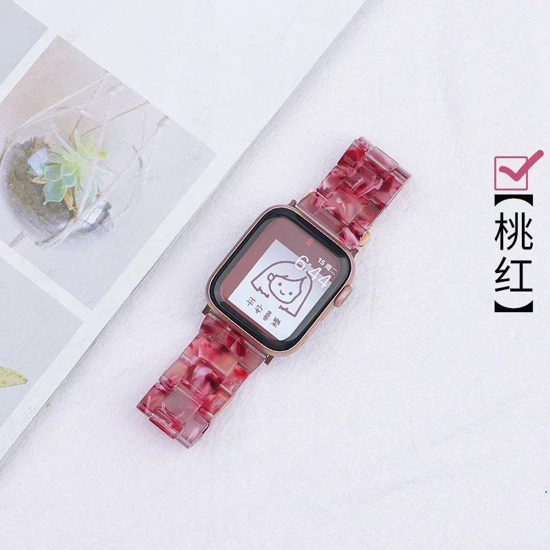 Luxury Resin strap for Apple Watch Ultra 2 Band 49mm 45mm 41mm 40mm 44mm 38mm 42mm Link bracelet iwatch series 9 7 8 6 se 5 4 3