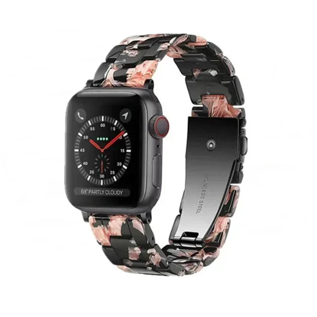 Luxury Resin strap for Apple Watch Ultra 2 Band 49mm 45mm 41mm 40mm 44mm 38mm 42mm Link bracelet iwatch series 9 7 8 6 se 5 4 3